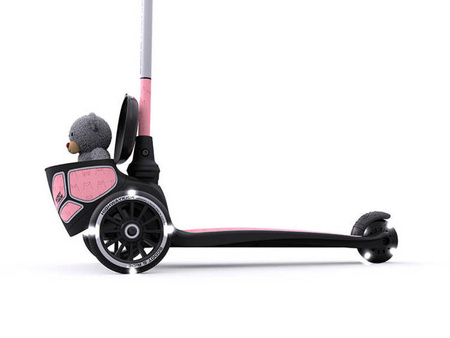 Scootandride Highwaykick 2 Lifestyle Hulajnoga Trójkołowa Balansowa ze Świecącymi Kółkami i Odblaskową Kierownicą 2+ Reflective Rose