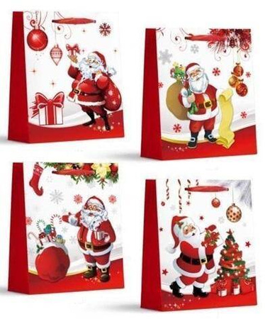 W&k Torebka Upominkowa Mix Świątecznych Wzorów