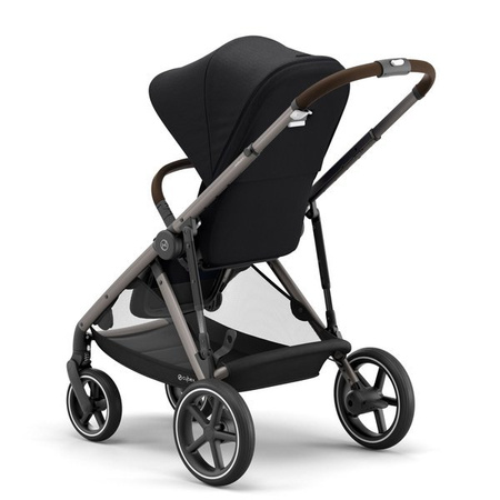Cybex Gazelle S Wózek Bliźniaczy + Foteliki Cybex Aton M I-Size & SensorSafe 0-13 kg  + Adaptery  Deep Black rama Taupe