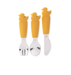 Ecorascals Zestaw Sztućców Kaczuszka Mustard
