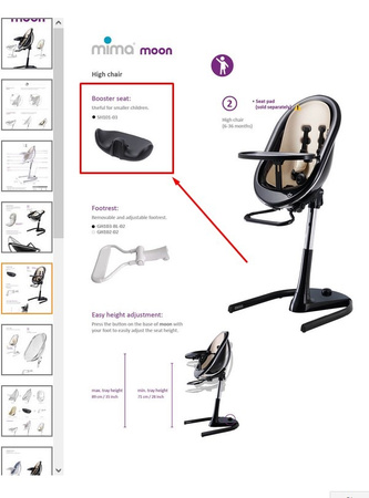 Mima Moon Podstawka Do Krzesełka - Czarna