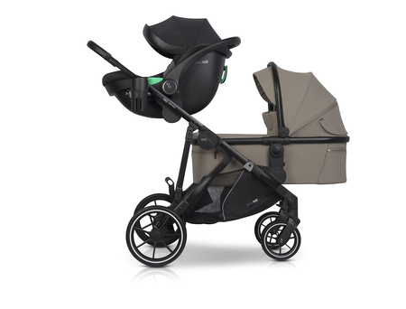 Easy Go Duoflex Wózek Głęboko-Spacerowy Bliźniaczy Rok po Roku Savana Beige 2 Siedziska 1 Gondola