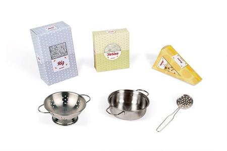 Janod Duża drewniana kuchnia z dźwiękiem, światłem LED i 6 akcesoriami Mozaika 3-8 lat