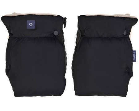 Zaffiro Mufki Do Wózka Dwuczęściowe Beżowa Wełna Premium + Black