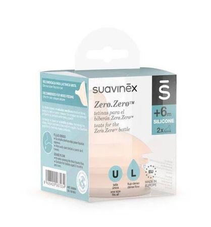 Smoczki do Butelek Zero Zero Rozmiar L  Przepływ Szybki 2 szt. Suavinex Zero Zero