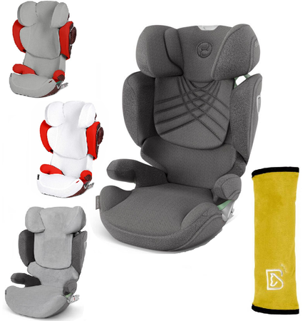 Cybex Solution T I-Fix  Fotelik Samochodowy 15-50kg Plus Mirage Grey + Tapicerka Letnia Wysyłka Losowo + Nakładka na Pas