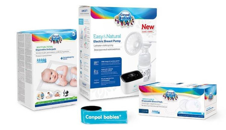 Canpol Babies Easy&Natural 12/207 Laktator + GRATIS Wkładki Laktacyjne + Wielofunkcyjne Podkłady Higieniczne + Opaska Odblaskowa