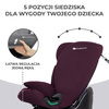 Kinderkraft Oneto 3 I-Size Fotelik Samochodowy 9-36 kg Cherry Pearl