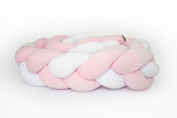 SenLove Ochraniacz do Łóżeczka Warkocz 360 cm Biało- Różowy