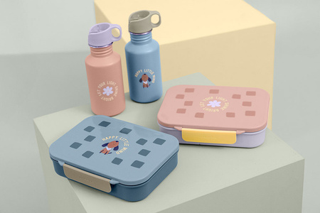 Lassig Lunchbox Bento z przegródkami Pattern Party Rose/lilac