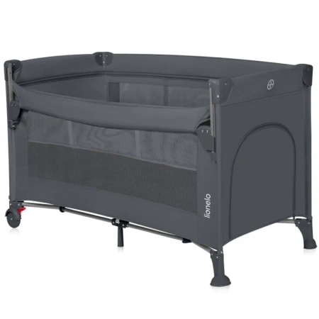 Lionelo Ellen - łóżeczko turystyczne 3w1 z opuszczanym bokiem | Grey Concrete