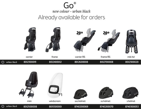 Bobike Go RS 1P Fotelik Rowerowy Do Ramy Urban Black