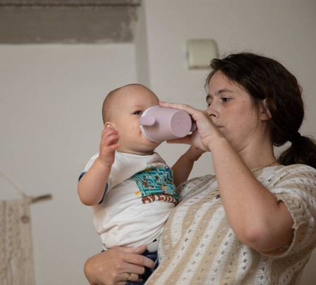 Bo Jungle Kubek do Picia ze Słomką BioPlastik CPLA Pink 