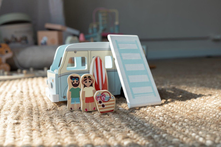 Joueco Drewniany camper bus w stylu retro