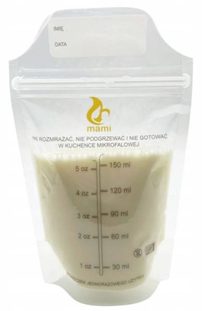 Mami Woreczki Do Przechowywania Pokarmu 150 ml 25 szt	