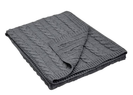 Kocyk Dzianinowy "Kłosy" 02 Ple-27 Szary