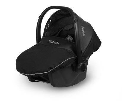 Babyactive Wózek Głęboko-Spacerowy Mommy Glossy + Fotelik Samochodowy 0-13 kg  3w1 Czarny/Silver