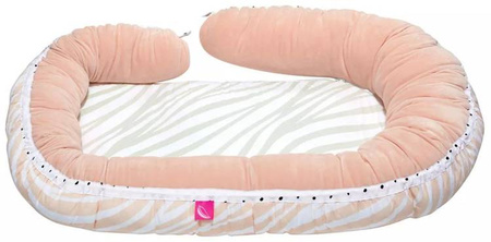 Motherhood Gniazdo Niemowlęce + Kojec Junior 2w1 Zebra Łososiowa