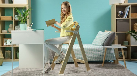 Lionelo Floris Krzesełko Do Karmienia Beżowe || Natural White