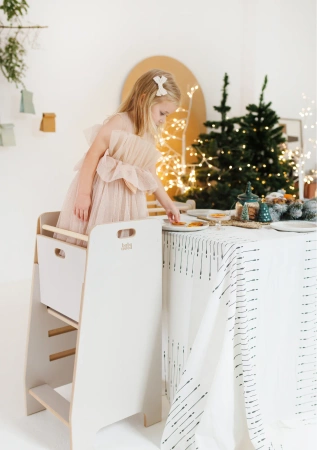 Baby Wood Kitchen Helper Comfort Kaszmirowy