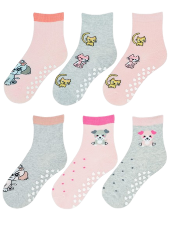 Noviti Skarpety Bawełniane z ABS Dziewczęce Rozmiar 31-34 Mix