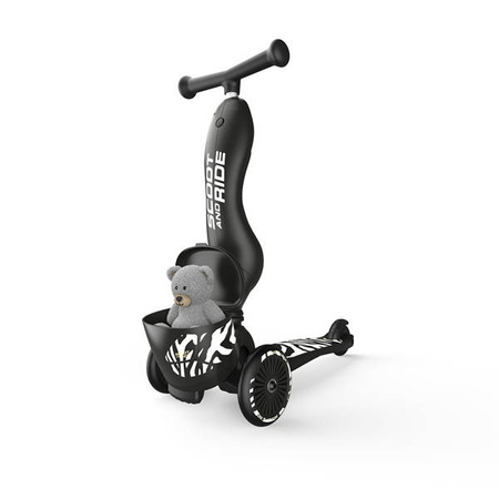 [OUTLET] Scootandride Highwaykick 1 Lifestyle 2w1 Jeżdzik i Hulajnoga Trójkołowa z Zamykanym Schowkiem 1-5 lat Zebra