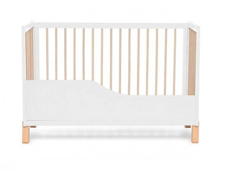 Kinderkraft Lunky XL Łóżeczko Drewniane Barierka White