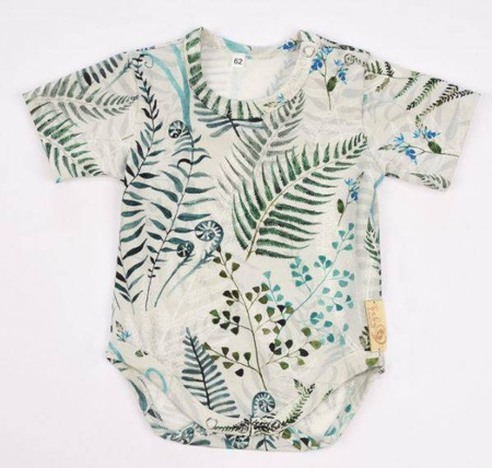 Baby In World Body Niemowlęce Krótki Rękaw Paprocie 68/74