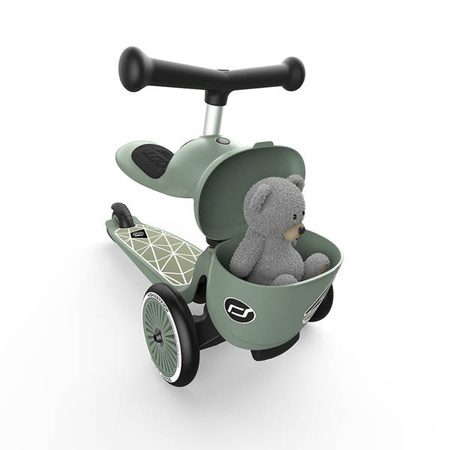 Scootandride Highwaykick 1 Lifestyle 2w1 Jeżdzik i Hulajnoga Trójkołowa z Zamykanym Schowkiem 1-5 lat Green Lines