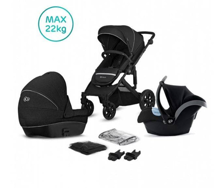Kinderkraft Prime Lite Wózek Głeboko-spacerowy 3w1 Deep Black