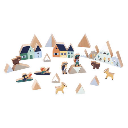 Janod Zestaw klocków i figurek 35 el. Góry Cross Roads 2+