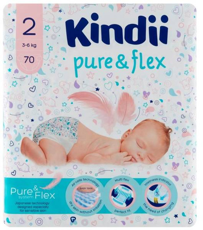 Pieluchy Jednorazowe Kindii Midi 70 szt 2 3-6 kg