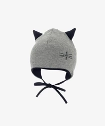 Iltom Czapka Dziecięca Wiązana Szara