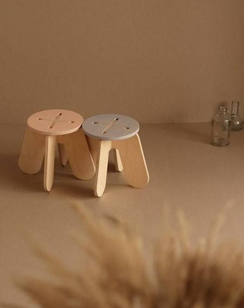 Babai Drewniany Stołek X Rózowy