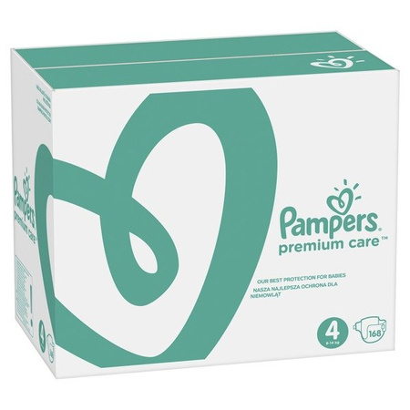 Pampers Premium Care Zapas na Cały Miesiąc rozm. 4 rozmiar 4 8-14kg 168 sztuk