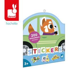 Janod Naklejki na arkuszach 200 szt. Pojazdy 3+