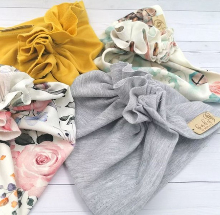 Baby in World Turban Niemowlęcy Szary 0-3 mc