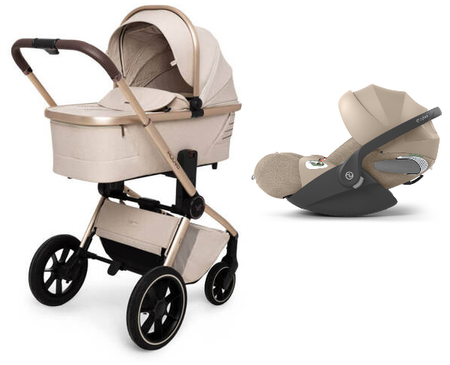 Muuvo Quick Boho Wózek Głęboko-Spacerowy + Cybex Cloud T i-Size Fotelik Samochodowy 