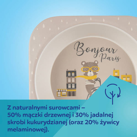 Canpol Babies Bonjour Paris Zestaw Naczyń 5 Elementów Beżowy 9/227_bei