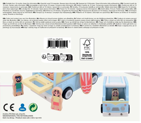 Joueco Drewniany camper bus w stylu retro