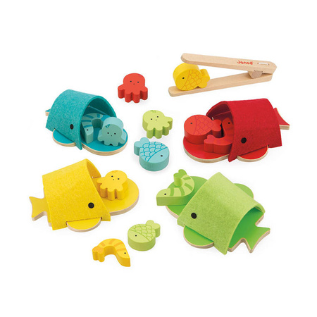Janod Sortowanie kolorów Wieloryby filcowe 2+