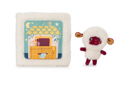 LILLIPUTIENS Książeczka aktywizująca z mini-przytulanką Dobranoc Owieczka Yvon 12 m+