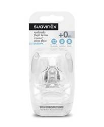 Suavinex Smoczki Do Butelek Kształt Okragły +0m Przepływ Wolny 2szt.