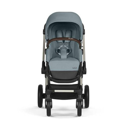 Cybex Eos Lux Wózek Głęboko-Spacerowy Rama Frame Stormy Blue + Aton B2 i-Size Fotelik  0-13kg + Baza One Volcano Black