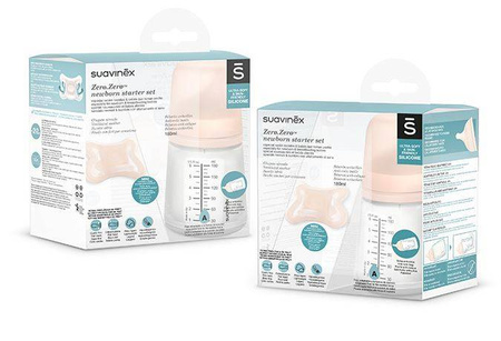 Suavinex Zestaw Startowy Zero - Butelka 180ml Regulowany Przepływ + Smoczek 0-2 m