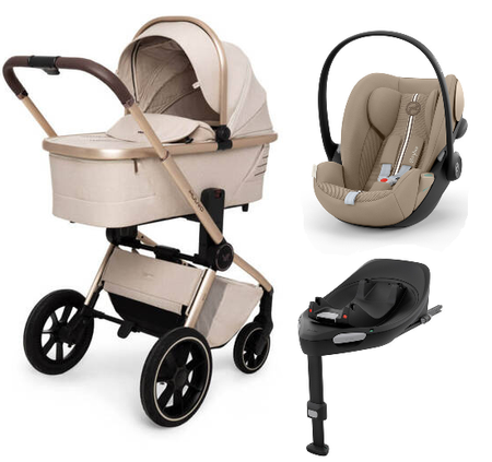 Muuvo Quick Boho Wózek Głęboko-Spacerowy + Cybex Cloud G I - Size Fotelik Samochodowy + Baza