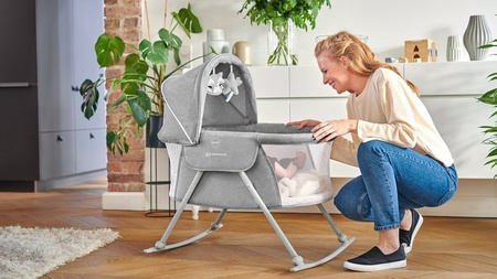 Kinderkraft Lovi Łóżeczko/Kołyska Grey