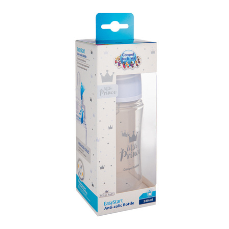 Canpol Babies PP Easy Start Royal Baby Butelka Szeroka Antykolkowa 240ml 35/234 Niebieski
