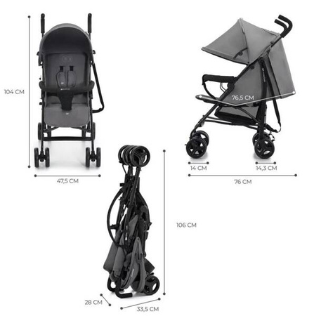 Kinderkraft Tik Wózek Spacerowy Grey