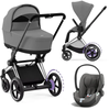 Cybex E-Priam 4.0 Wózek Głęboko-Spacerowy + Cloud T i-Size Fotelik Samochodowy 0-13kg Mirage Grey